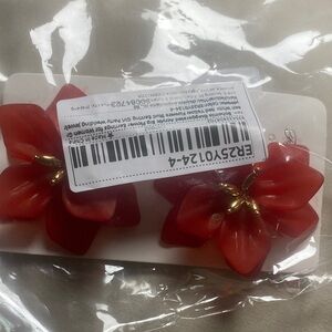 Red Floral Earrings